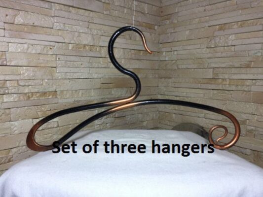 Set of 3 hangers, hand forged