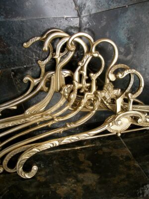 vintage brass wedding dress hanger-antique bridal hangers-old brass